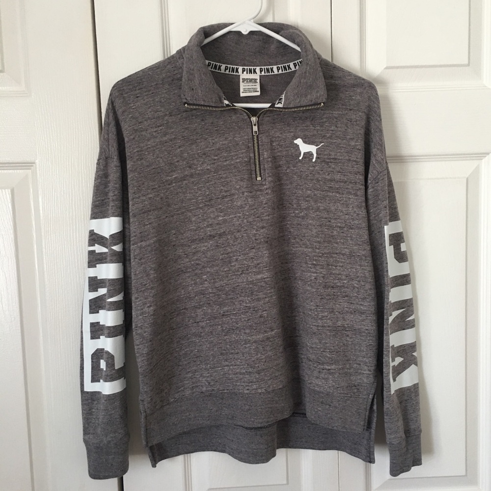 Victoria’s Secret PINK Grey Quarter Zip Sweatshirt